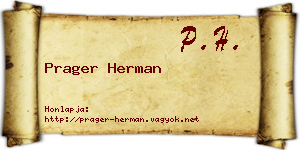 Prager Herman névjegykártya
